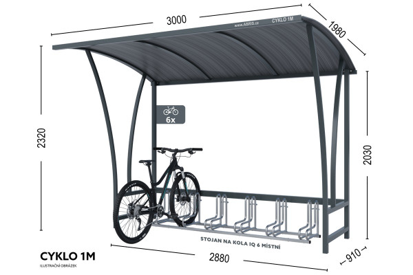 6 kerékpártároló CYKLO 1M