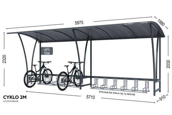 12 kerékpártároló CYKLO 2M