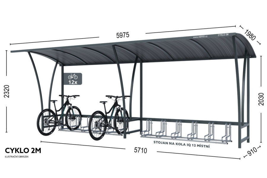 12 kerékpártároló CYKLO 2M