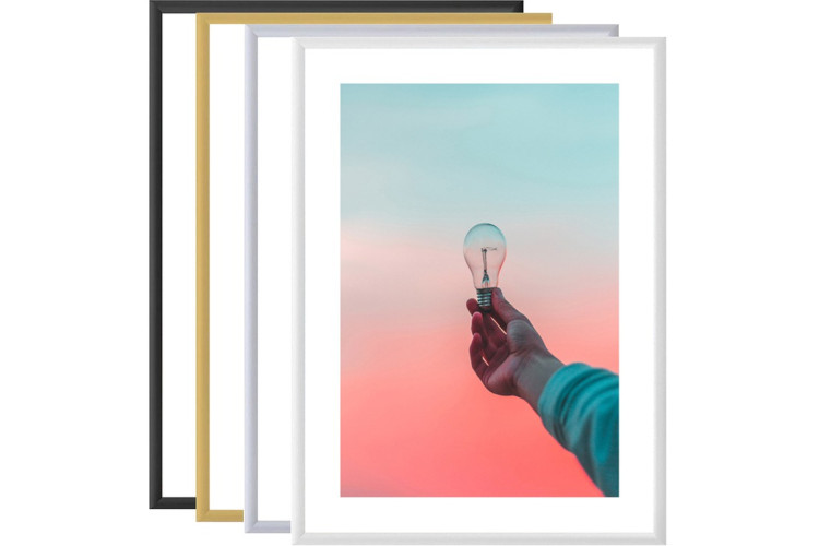 Fekete keret poszterhez, A2-es fotóhoz, 8 mm-es keret, PVC / MDF