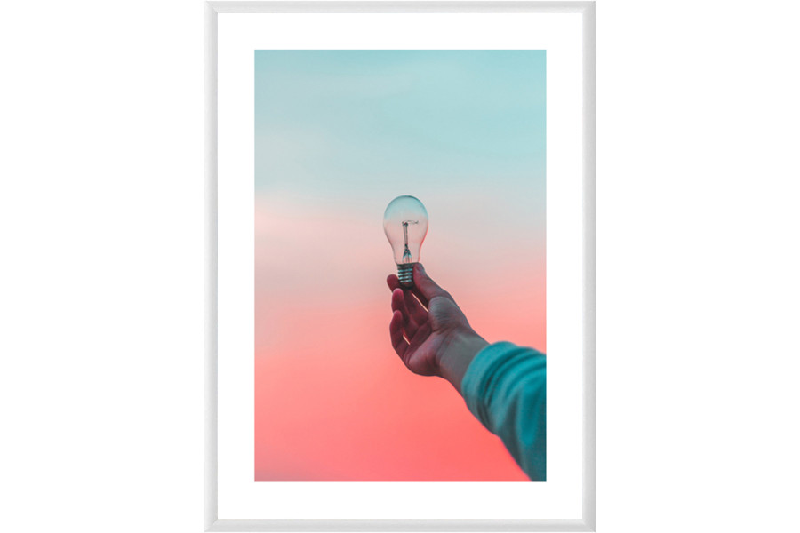 Fekete keret poszterhez, A2-es fotóhoz, 8 mm-es keret, PVC / MDF