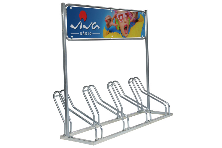 ALFA 4 kerékpártároló reklámtáblával, horganyzott