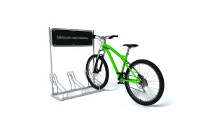 IQ 3 kerékpártároló reklámtáblával, rozsdamentes acél