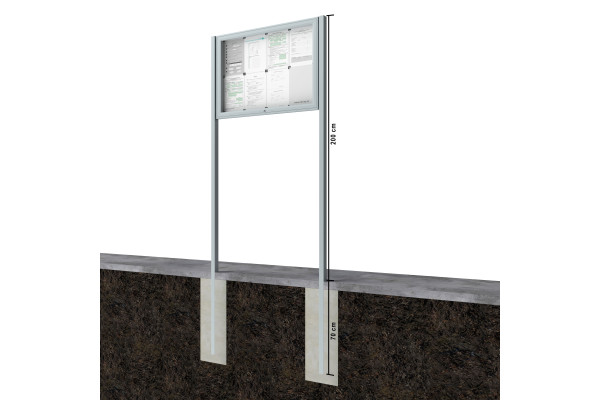 Vitrinoszlopok betonozáshoz RAL színben 2 db/csomag 