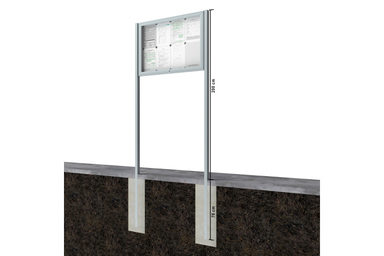 Vitrinoszlopok betonozáshoz RAL színben 2 db/csomag 