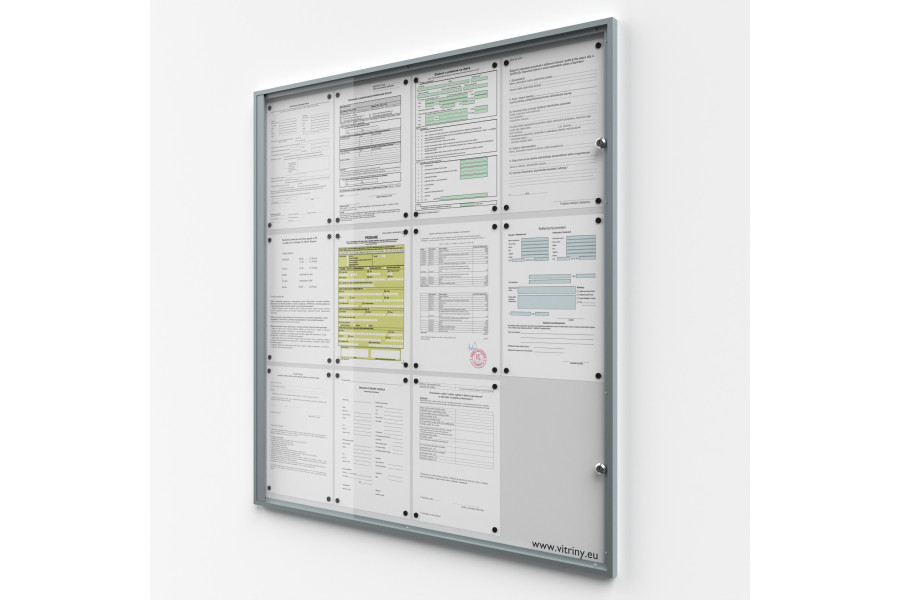 Belső zárható vitrin 12xA4, Lemez