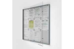 Belső zárható vitrin 12xA4, Lemez