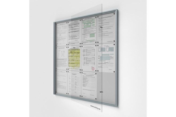 Belső zárható vitrin 12xA4, Lemez