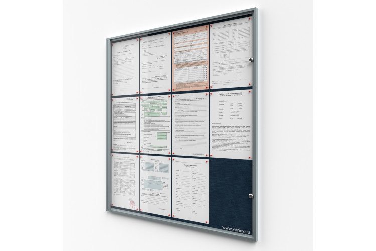 Filc belső zárható vitrin 12xA4