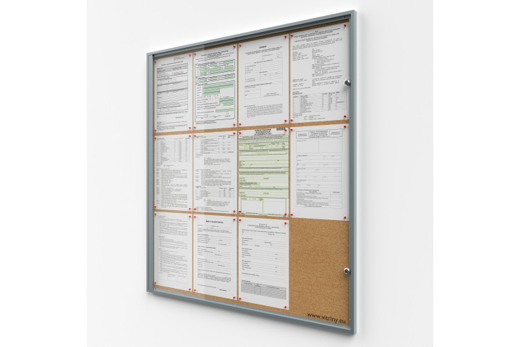 Parafa zárható vitrin 12xA4