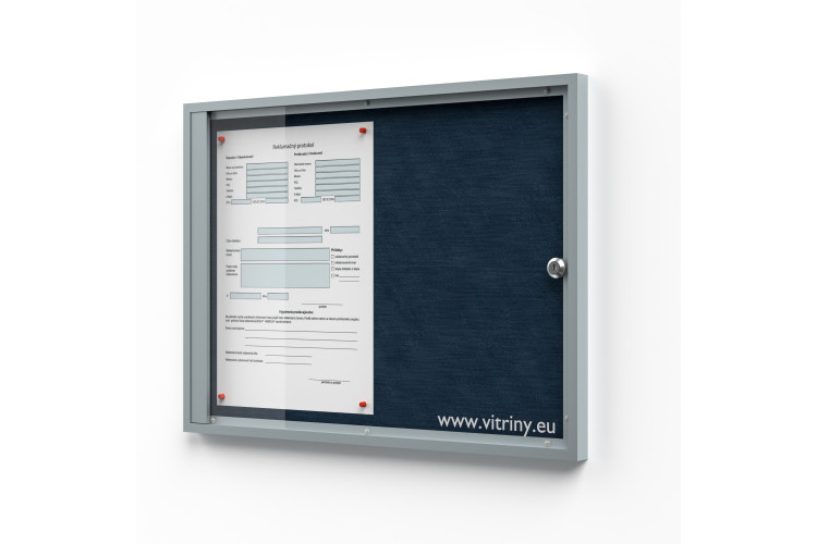 Filc belső zárható vitrin 2xA4