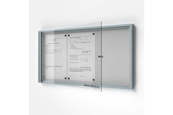 Belső zárható vitrin 3xA4, Lemez