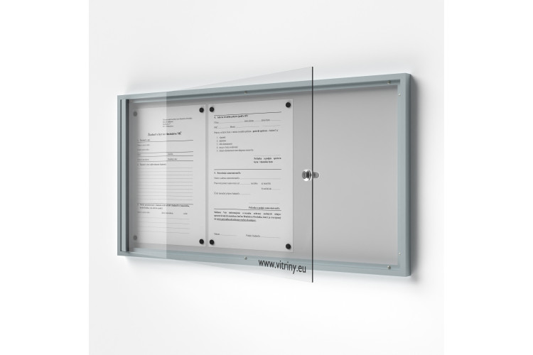 Belső zárható vitrin 3xA4, Lemez