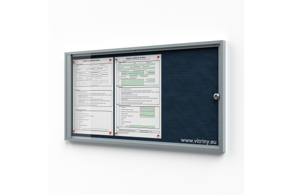 Filc belső zárható vitrin 3xA4