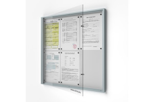 Beltéri zárható vitrin 6xA4, Lemezlemez