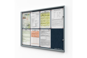 Filc belső zárható vitrin 8xA4