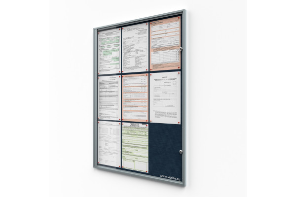 Filc belső zárható vitrin 9xA4