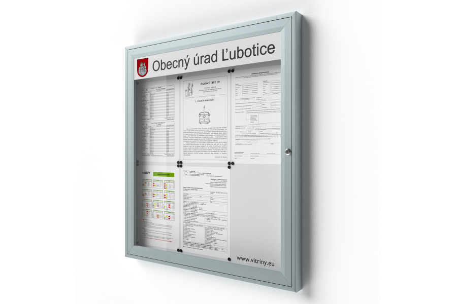 Zárható információs vitrin 6xA4 SIDE50 felirattal