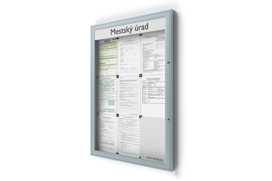 Zárható információs vitrin 9xA4 SIDE50 felirattal