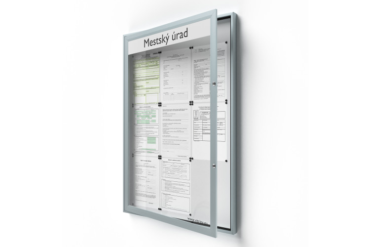 Zárható információs vitrin 9xA4 SIDE50 felirattal