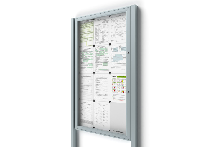 Zárható információs vitrin 12 db-os, A4-es, SIDE oszlopokkal