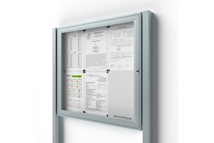 Zárható információs vitrin 6xA4 SIDE oszlopokkal