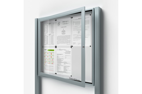 Zárható információs vitrin 6xA4 SIDE oszlopokkal