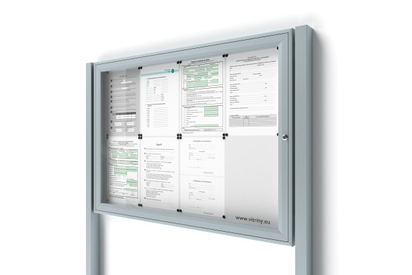 Zárható információs vitrin 8xA4 SIDE oszlopokkal