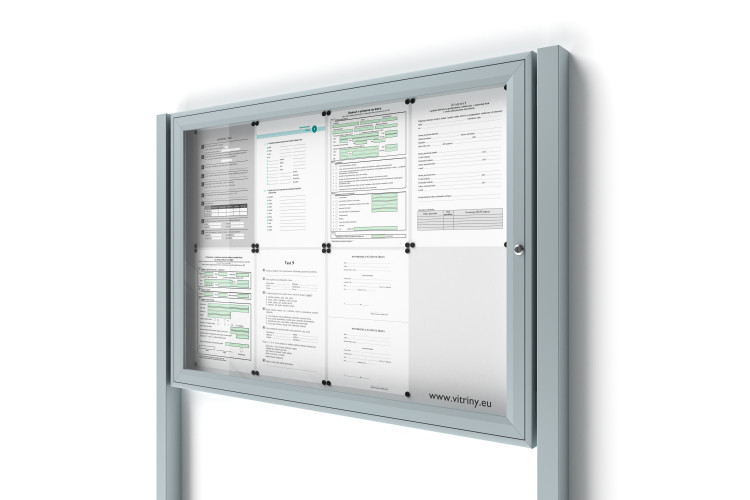 Zárható információs vitrin 8xA4 SIDE oszlopokkal