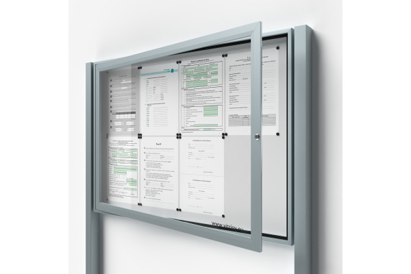 Zárható információs vitrin 8xA4 SIDE oszlopokkal