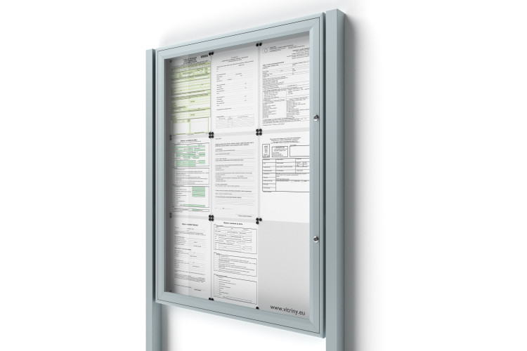 Zárható információs vitrin 9xA4 SIDE oszlopokkal