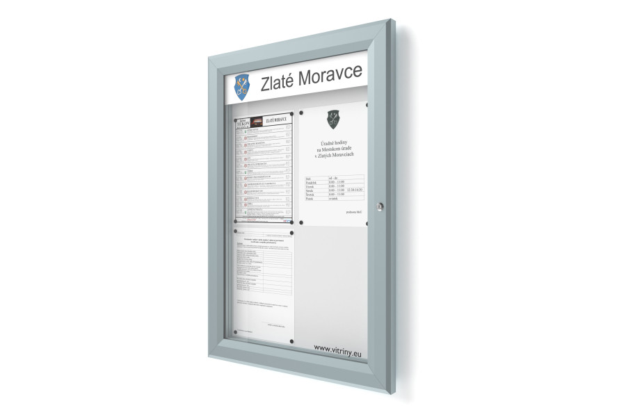 Kültéri információs vitrin 4xA4 SIDE60 felirattal