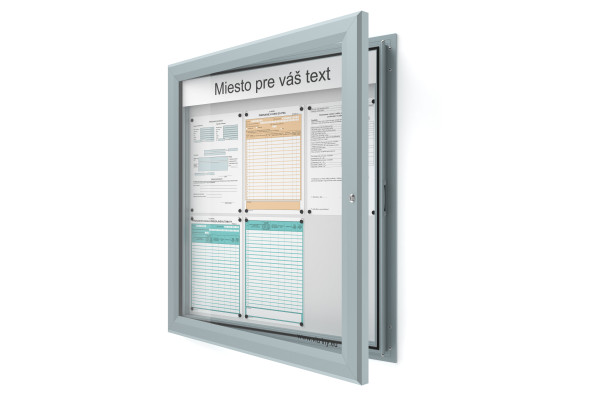 Kültéri információs vitrin 6xA4 SIDE60 felirattal