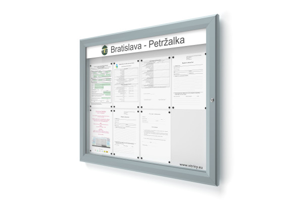 Kültéri információs vitrin 8xA4 SIDE60 felirattal