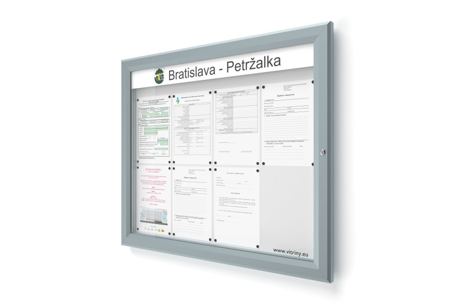 Kültéri információs vitrin 8xA4 SIDE60 felirattal
