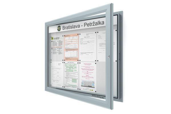 Kültéri információs vitrin 8xA4 SIDE60 felirattal