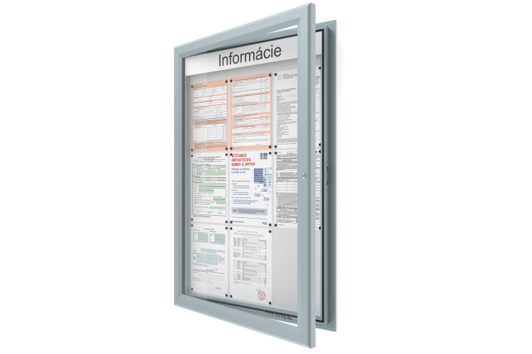 Kültéri információs vitrin 9xA4 SIDE60 felirattal