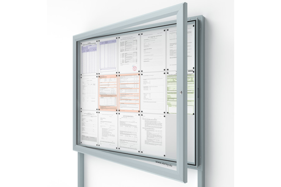 Kültéri információs vitrin V-SIDE60-15-N oszlopokkal