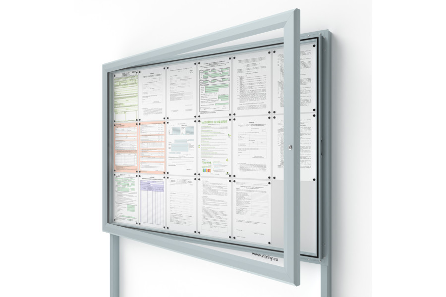 Kültéri információs vitrin V-SIDE60-18-N oszlopokkal