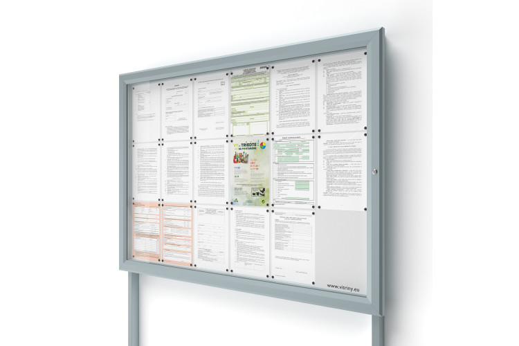 Kültéri információs vitrin V-SIDE60-18-N oszlopokkal