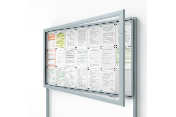 Kültéri információs vitrin V-SIDE60-21-N oszlopokkal