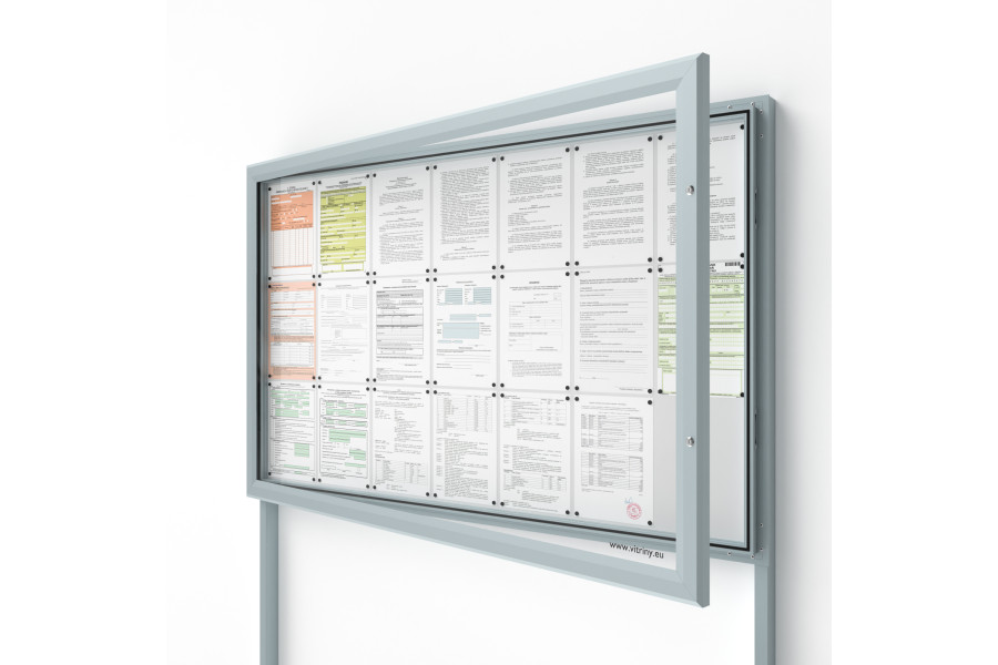 Kültéri információs vitrin V-SIDE60-21-N oszlopokkal