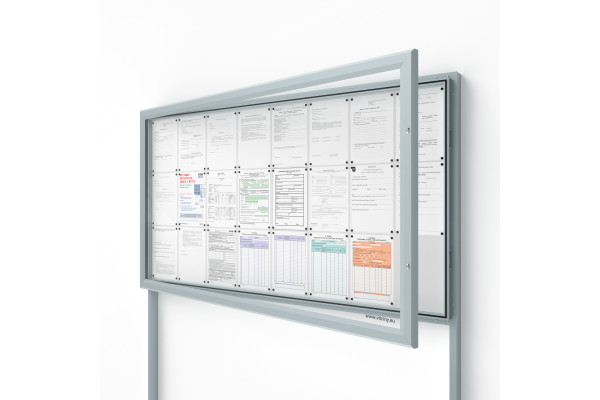 Kültéri információs vitrin V-SIDE60-24-N oszlopokkal