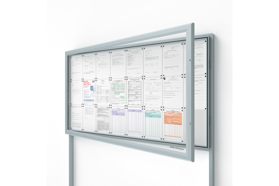 Kültéri információs vitrin V-SIDE60-24-N oszlopokkal