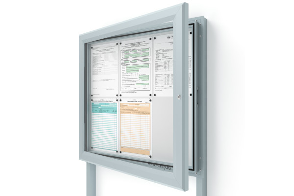 Kültéri információs vitrin 6xA4 SIDE60 oszlopokkal