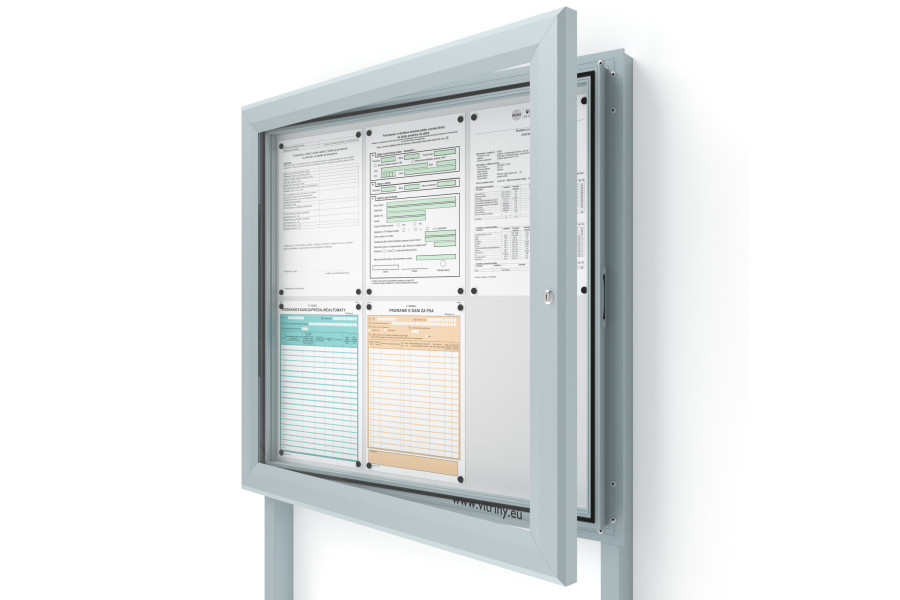 Kültéri információs vitrin 6xA4 SIDE60 oszlopokkal