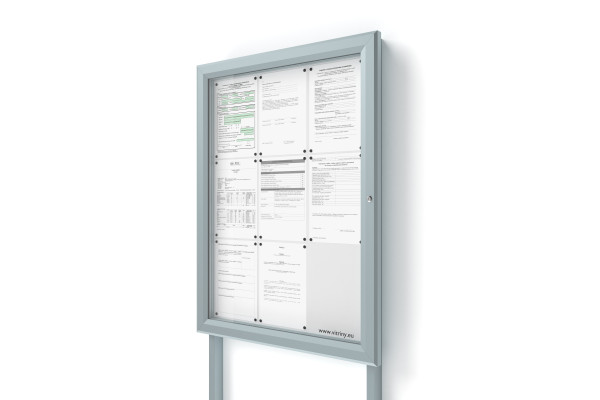 Kültéri információs vitrin 9xA4 SIDE60 oszlopokkal