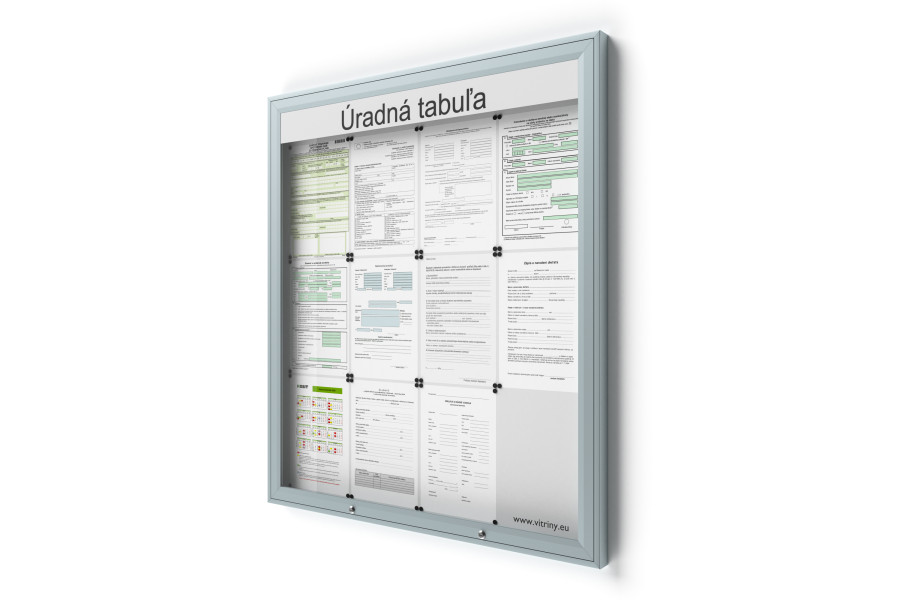 Zárható információs vitrin 9xA4 UP50 felirattal