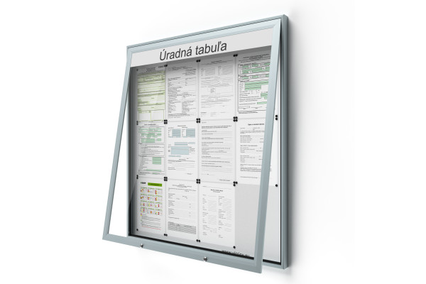 Zárható információs vitrin 9xA4 UP50 felirattal