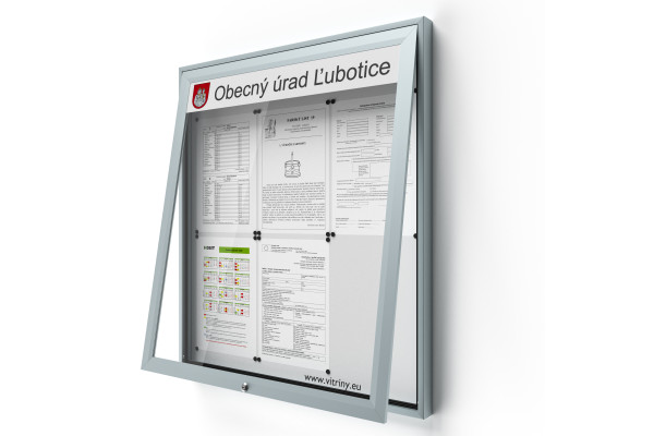 Zárható információs vitrin 6xA4 UP50 felirattal